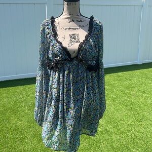 Free People Pennie mini long sleeved dress size Med. NWOT